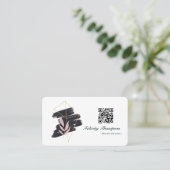 Trendy Brush Strokes Collage QR Code Visitenkarte (Stehend Vorderseite)