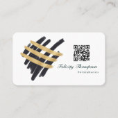 Trendy Brush Strokes Collage QR Code Visitenkarte (Vorderseite)