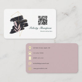 Trendy Brush Strokes Collage QR Code Visitenkarte