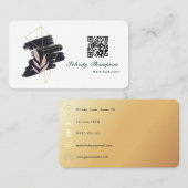 Trendy Brush Strokes Collage QR Code Visitenkarte (Vorne/Hinten)