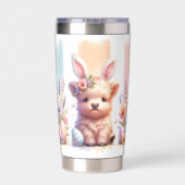 Trendy Brushstroke Osterhochland Kuh 20oz Thermobecher (Rückseite)