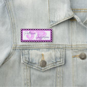 Trendy Bubblegum Pink Black Lattice Mesh: Monogram Namensschild (Beispiel)