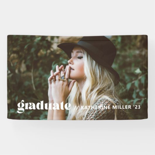 Trendy Bubbly Graduation Party Banner (Horizontal)