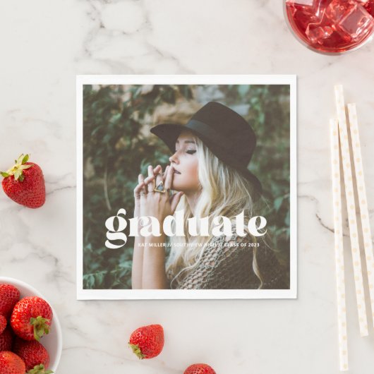 Trendy Bubbly Graduation Party Serviette (Beispiel)