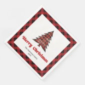 Trendy Buffalo Christmas Napkin Editable Design Serviette (Ecke)