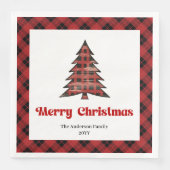Trendy Buffalo Christmas Napkin Editable Design Serviette (Vorderseite)