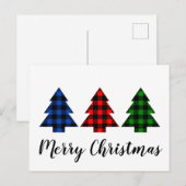 Trendy Buffalo Karierte Weihnachtsbaumen Postkarte (Vorne/Hinten)