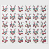 Trendy Bunny Ears  Easter Eggs Wrapping paper Geschenkpapier (Flach)