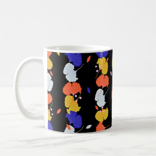 Trendy bunt Vintag Illustration vertikale Stri Kaffeetasse (Links)