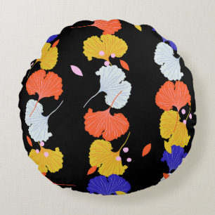 Trendy bunt Vintag Illustration vertikale Stri Rundes Kissen