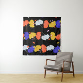 Trendy bunt Vintag Illustration vertikale Stri Wandteppich (Beispiel (Horizontal))