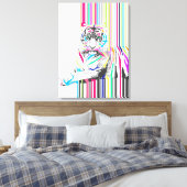 trendy bunter, lebendiger Neonstreifen Tigerschmer Leinwanddruck (Insitu (Schlafzimmer))