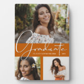 Trendy Burnt Orange Abschluss FotoCollage Fotoplatte (Vorderseite)