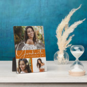 Trendy Burnt Orange Abschluss FotoCollage Fotoplatte (Seite)