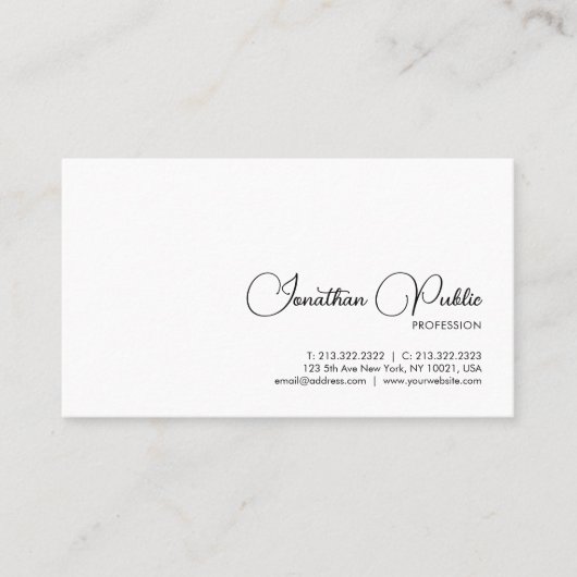 Trendy Business Cards Handgeschriebener Name Visitenkarte (Vorderseite)