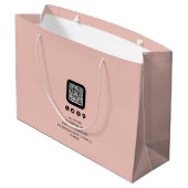 Trendy Business Custom Monogram Minimalistisch Große Geschenktüte (Rückseite Schrägansicht)