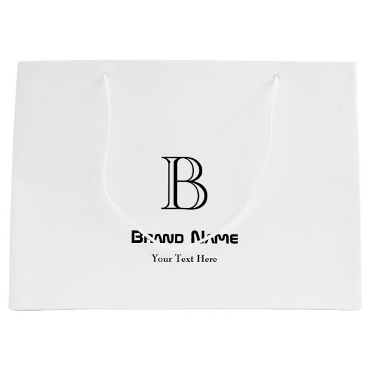 Trendy Business Custom Monogram Minimalistisch Große Geschenktüte (Vorderseite)