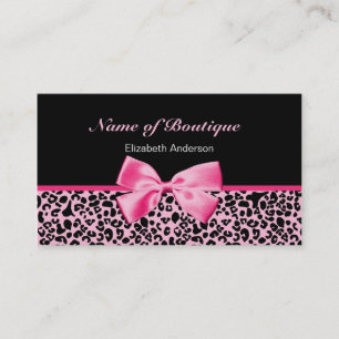 Trendy Butike-rosa und schwarzes Leopard-Rosa-Band Visitenkarte