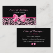 Trendy Butike-rosa und schwarzes Leopard-Rosa-Band Visitenkarte (Vorne/Hinten)