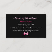 Trendy Butike-rosa und schwarzes Leopard-Rosa-Band Visitenkarte (Rückseite)