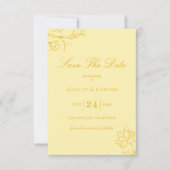 Trendy Butter Yellow Elegant Wedding Save The Date (Vorderseite)