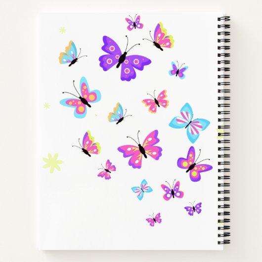 trendy Butterfly Notebook Notizblock (Rückseite)