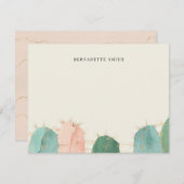 Trendy Cactus Pink Stationery Note Card Mitteilungskarte (Vorne/Hinten)