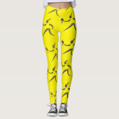 Trendy Cadmium Yellow Womens Tennis Pattern Leggings (Vorderseite)