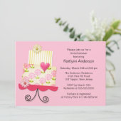 Trendy Cake Bridal Dusche Einladung (Stehend Vorderseite)