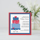 Trendy Cake Bridal Dusche Einladung (Stehend Vorderseite)