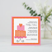 Trendy Cake Bridal Dusche Einladung (Stehend Vorderseite)