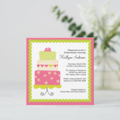 Trendy Cake Bridal Dusche Einladung (Stehend Vorderseite)