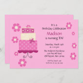 Trendy Cake zum Geburtstag Einladung (Vorne/Hinten)