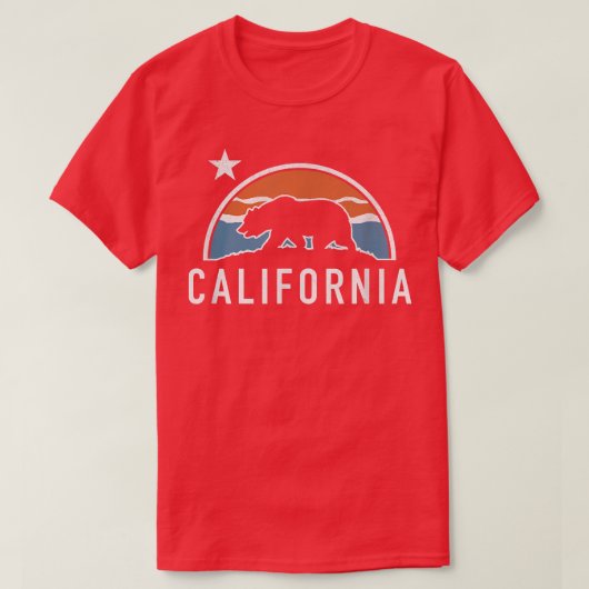 Trendy California Sun Bear Flag Silhouette T-Shirt (Design vorne)