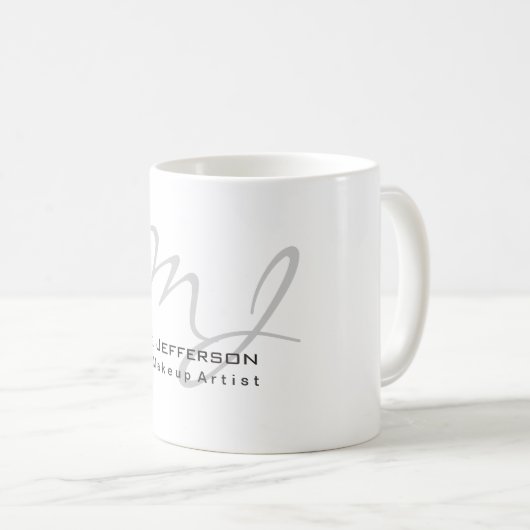 Trendy Calligrafy Niedlich Add Name Beruflich Kaffeetasse (VorderseiteRechts)
