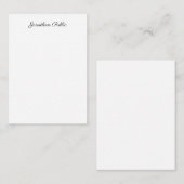 Trendy Calligraphed Script Name Template Modern Mitteilungskarte (Vorne/Hinten)