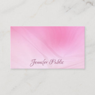 Trendy Calligraphed Text Pink Template Elegant Obe Visitenkarte