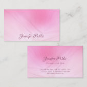 Trendy Calligraphed Text Pink Template Elegant Obe Visitenkarte (Vorne/Hinten)