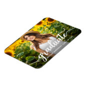 Trendy Calligraphy Abschluss Announcement Foto Magnet (Linke Seite)