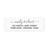 Trendy Calligraphy Couple Name Rücksendeadresse (Vorne)