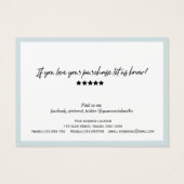 Trendy Calligraphy Dusty Blue QR Code Gift Karte (Rückseite)