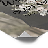 Trendy Calligraphy Faded Foto Begrüßung Poster (Ecke)