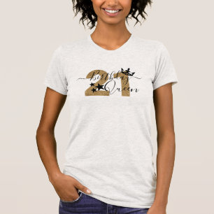 Trendy Calligraphy Gold 21 Geburtstagskronen T-Shirt