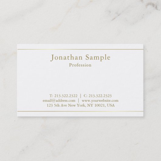 Trendy Calligraphy Gold Script Glamour Luxe Design Visitenkarte (Rückseite)