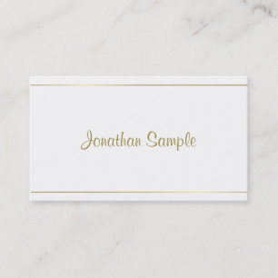 Trendy Calligraphy Gold Script Glamour Luxe Design Visitenkarte