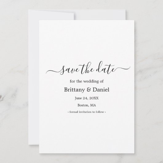 Trendy Calligraphy Script Getting Heiried Save The Date (Rückseite)