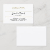 Trendy Calligraphy Script Gold Design Luxury Chic Visitenkarte (Vorne/Hinten)
