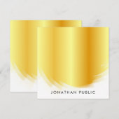 Trendy Calligraphy Script Monogram Elegant Gold Mitteilungskarte (Vorne/Hinten)