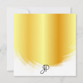 Trendy Calligraphy Script Monogram Elegant Gold Mitteilungskarte (Rückseite)