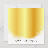 Trendy Calligraphy Script Monogram Elegant Gold Mitteilungskarte (Vorderseite)